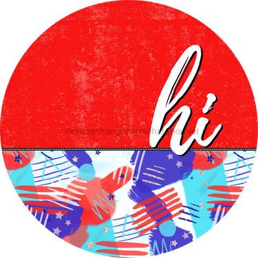 Patriotic Door Hanger Hi Dco - 01531 - Dh 18’ Round Wood